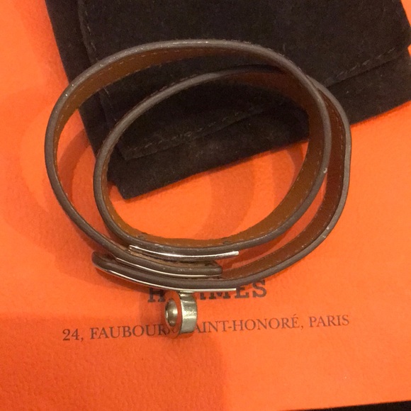 Hermès Kelly double tour bracelet silver anemone - Picture 2 of 12